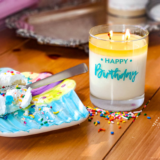Signature Glass Candle Gift Tube - Happy Birthday