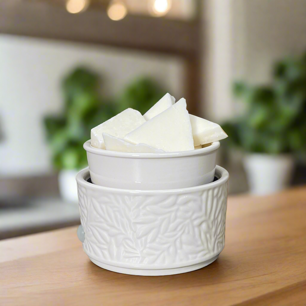 White Fern Ceramic Wax Warmer
