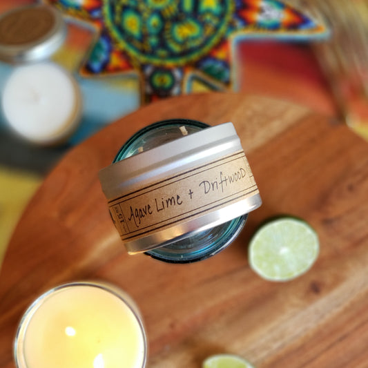 Agave Lime + Driftwood - Travel Tin Candle