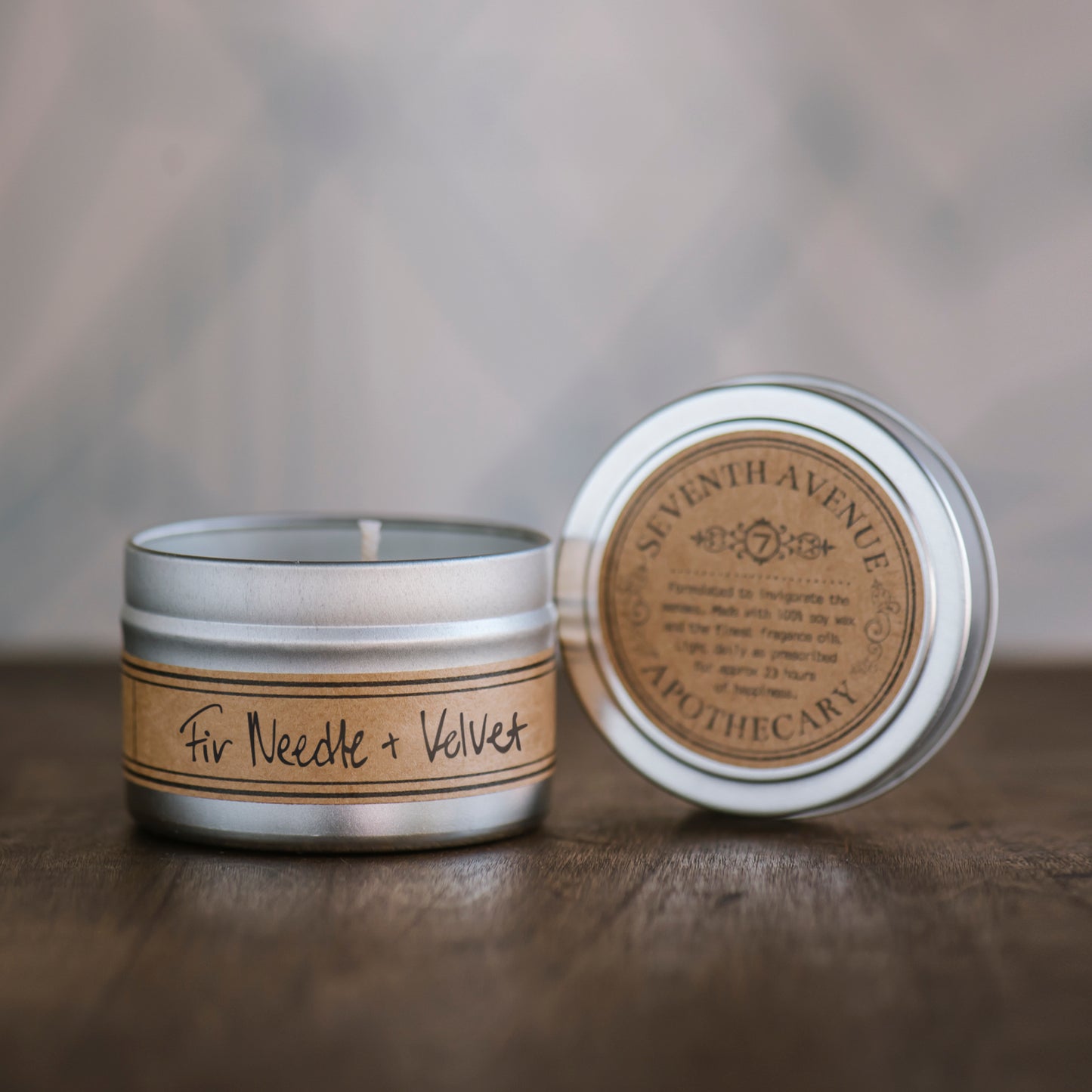 Fir Needle + Velvet - Mini Tin Candle