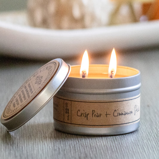 Crisp Pear + Cinnamon Stick - Travel Tin Candle