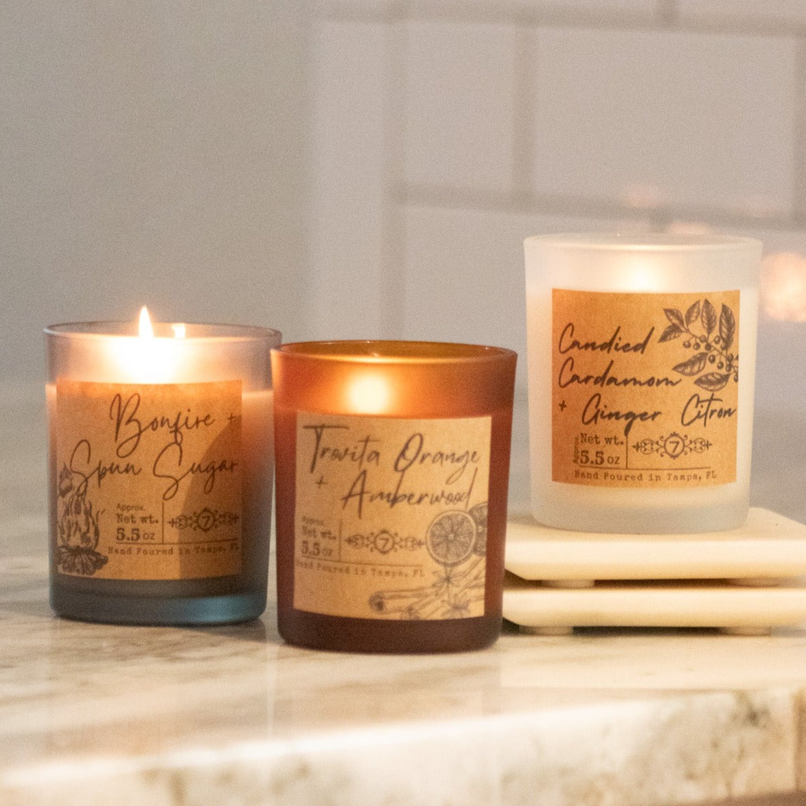 Cozy Spice Set of 3 Ember Eclipse Glass Candles
