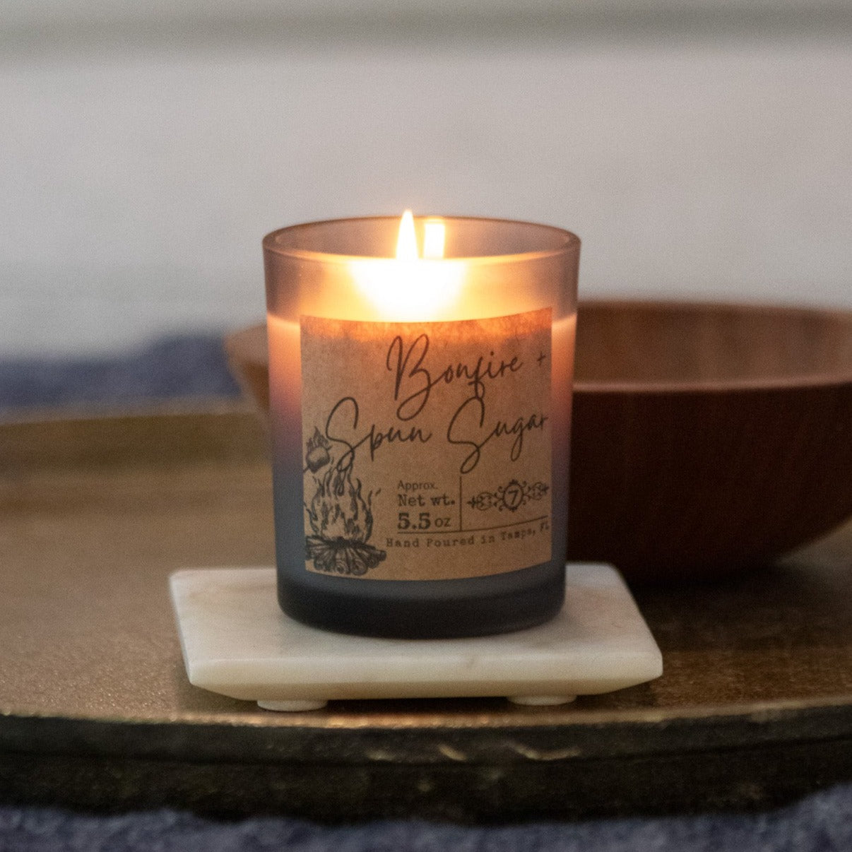 Bonfire + Spun Sugar - Ember Eclipse Glass Candle