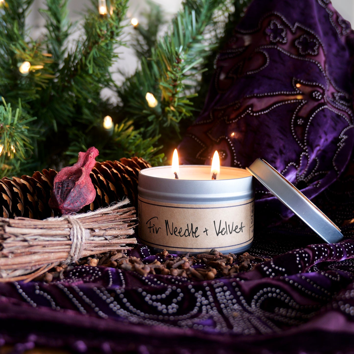 Fir Needle + Velvet - Travel Tin Candle