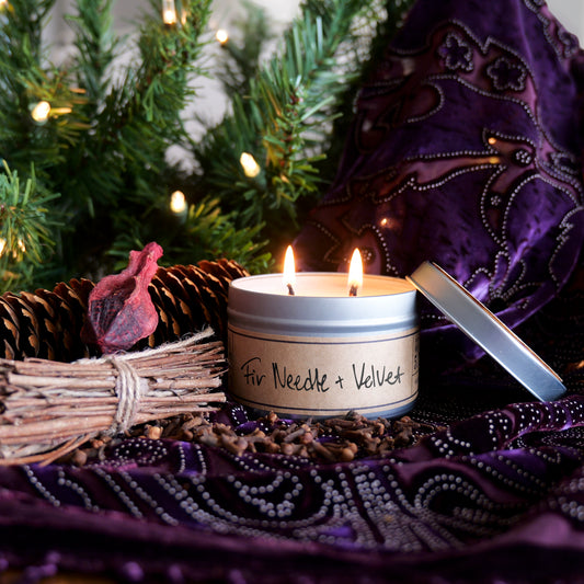 Fir Needle + Velvet - Travel Tin Candle
