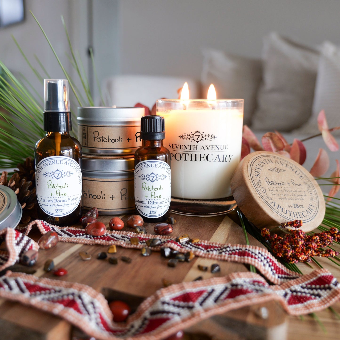 Patchouli + Pine - Mini Tin Candle