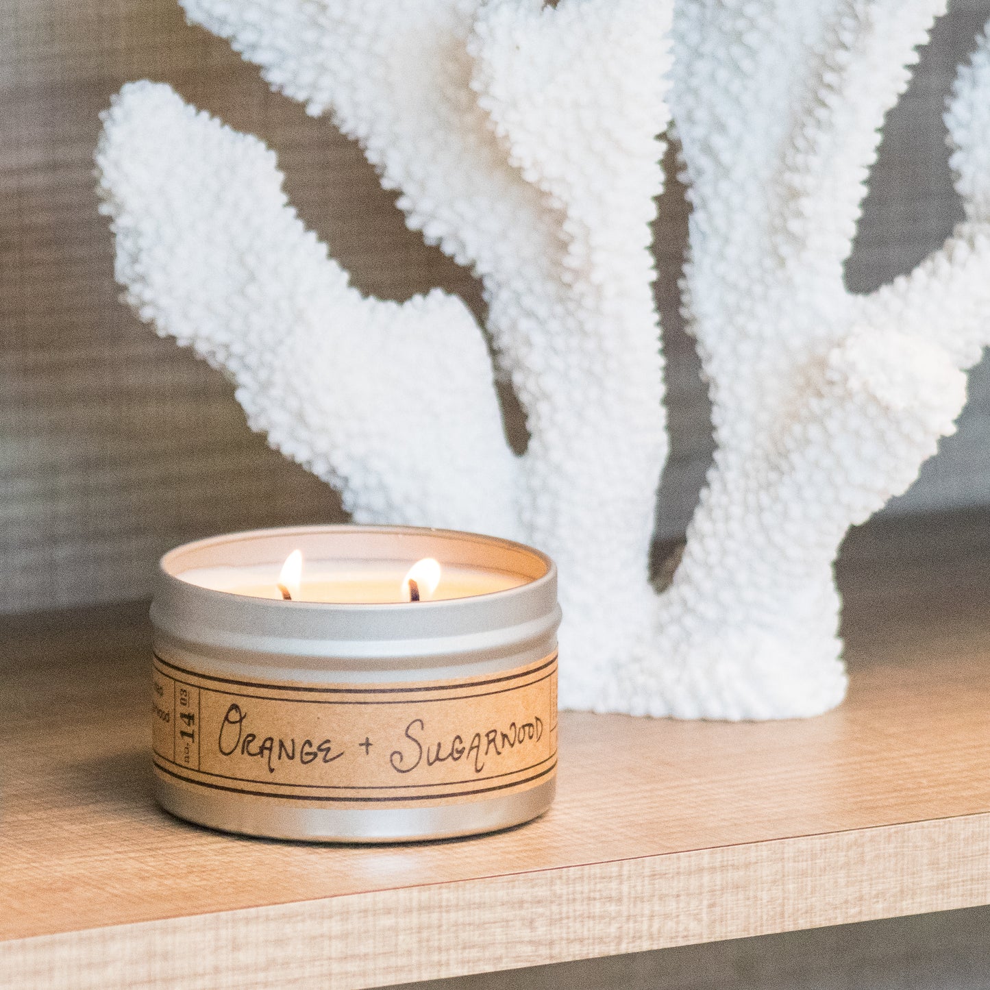Orange + Sugarwood - Travel Tin Candle