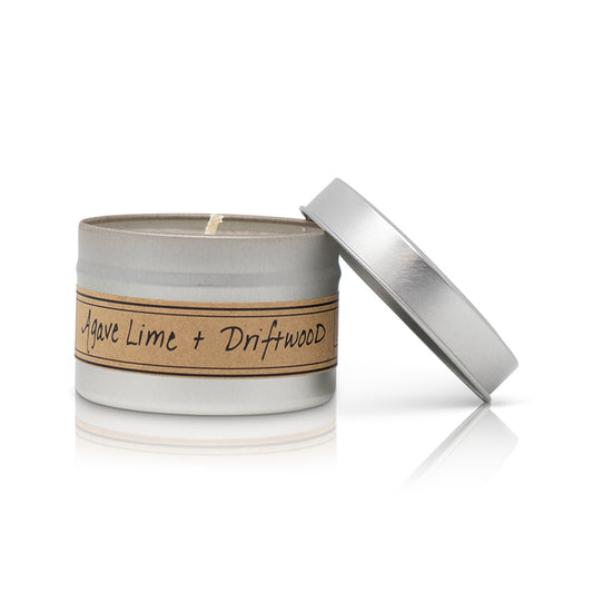 Agave Lime + Driftwood Soy Wax Candle - Mini Tin