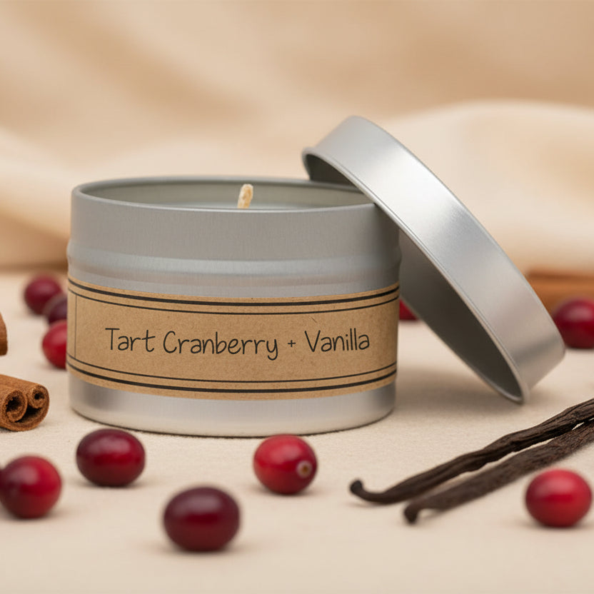 Tart Cranberry + Vanilla - Mini Tin Candle