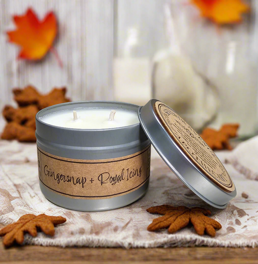 Gingersnap + Royal Icing - Travel Tin Candle