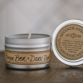 Ginger Beer + Dark Rum - Travel Tin Candle