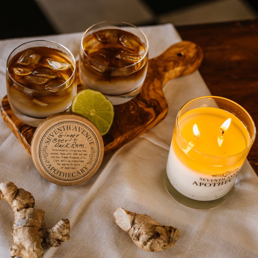 Ginger Beer + Dark Rum - Signature Glass Candle