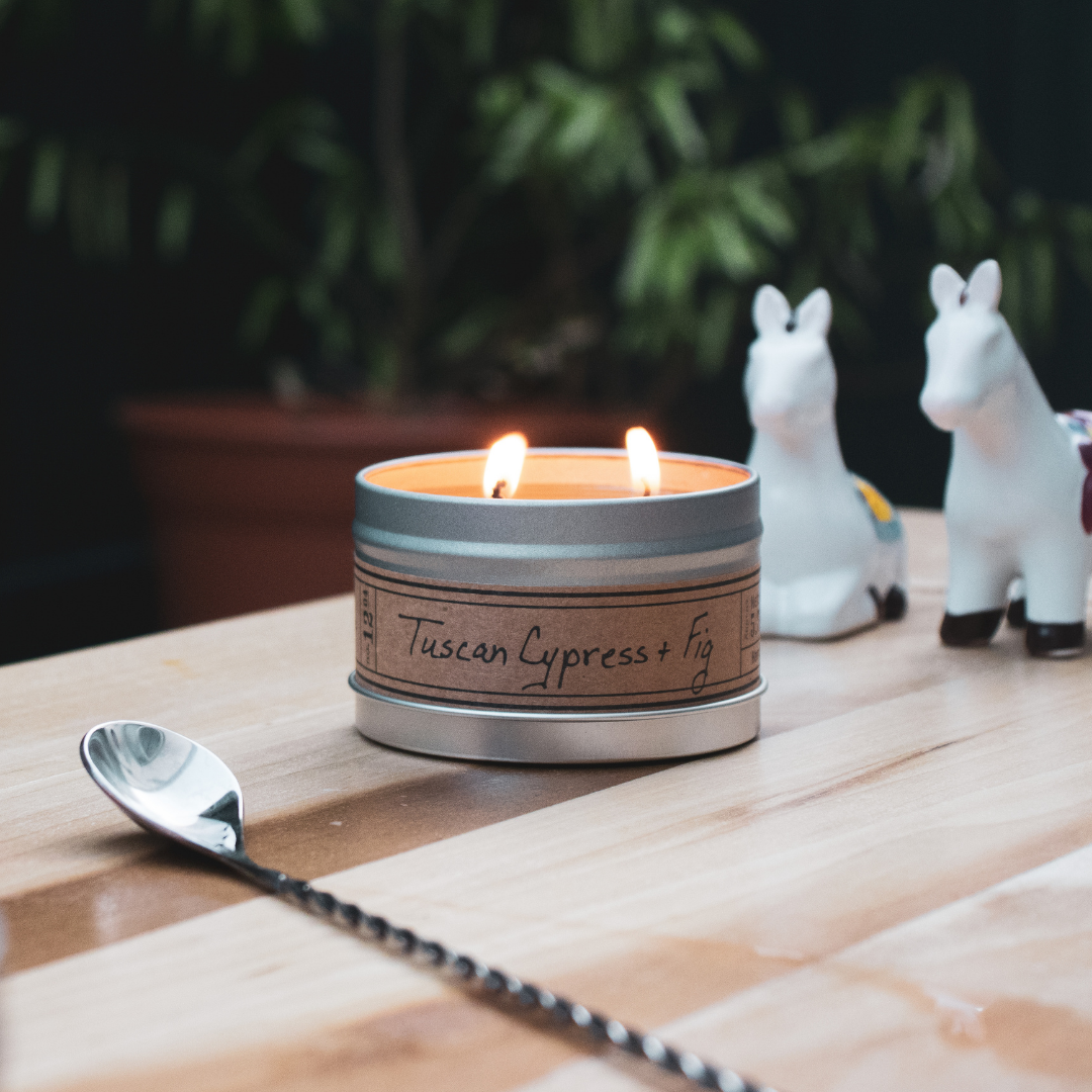 Tuscan Cypress + Fig - Travel Tin Candle