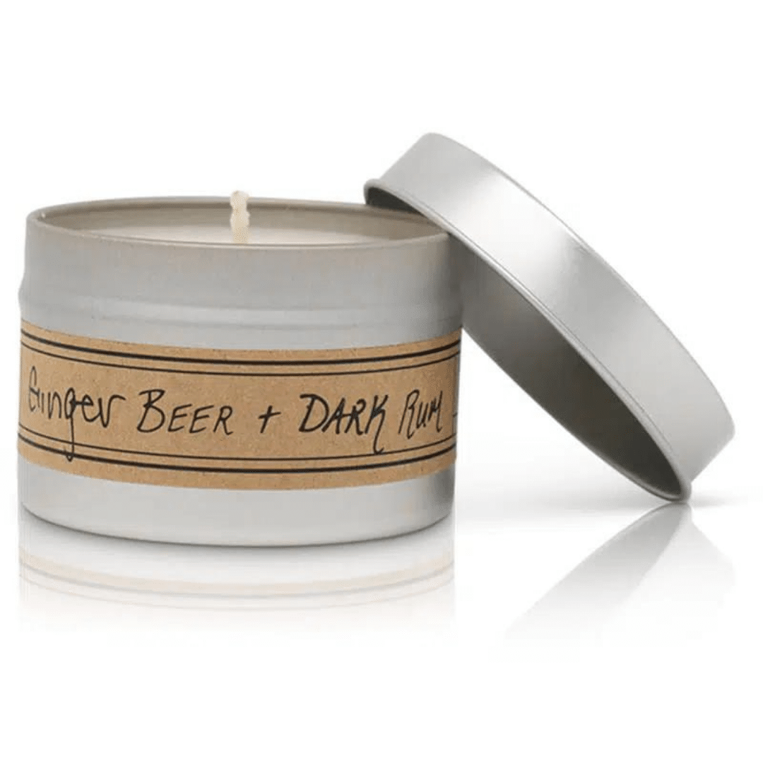 Ginger Beer + Dark Rum - Mini Tin Candle