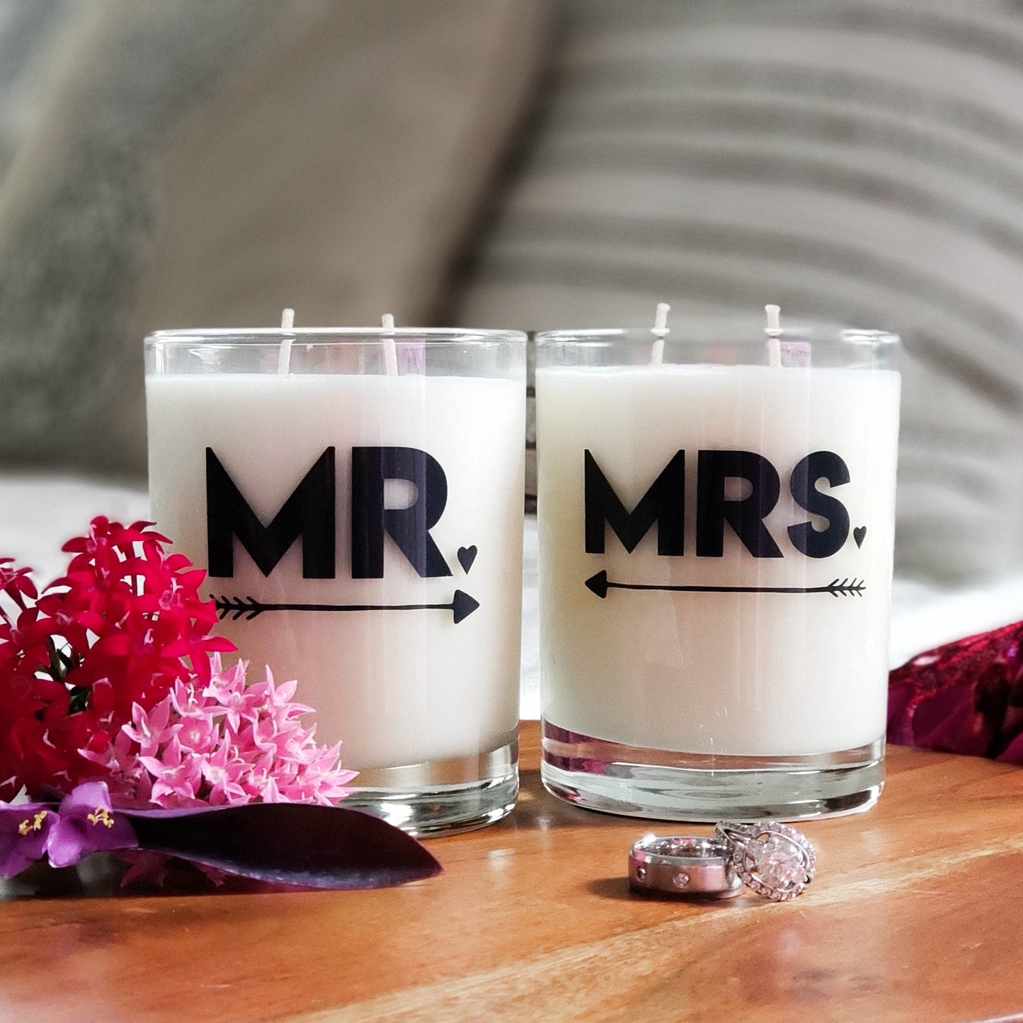 Signature Glass Candle Gift Tube - "Mr. + Mrs." 2-Piece Set