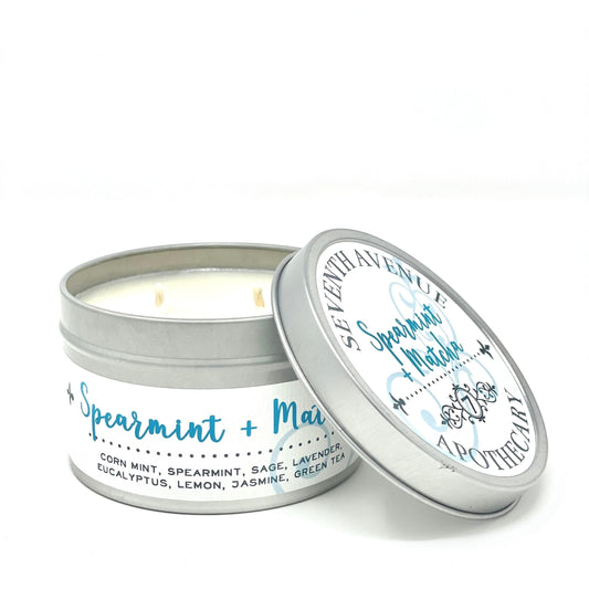 Spearmint + Matcha Soy Wax Candle - Travel Tin
