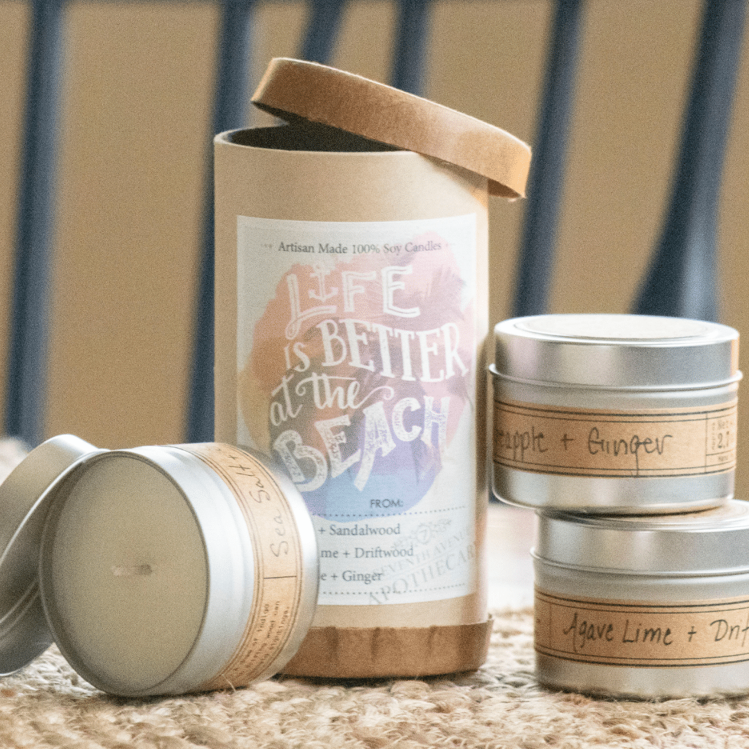 Life is Better at the Beach Mini Candle Stack Gift Tube