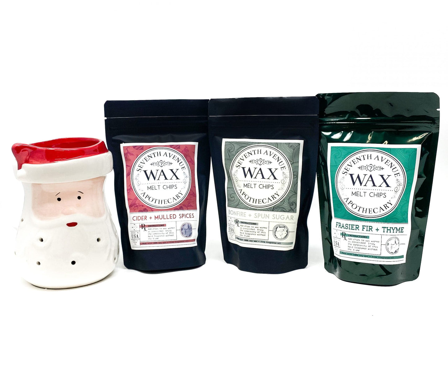 Santa Wax Warmer + 3 Pack of Wax Melt Chips Gift Set