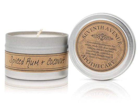Spiced Rum + Coconut Soy Wax Candle - Mini Tin