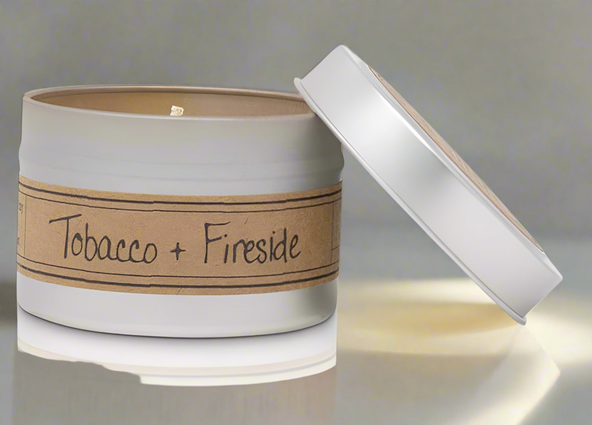 Tobacco + Fireside - Mini Tin Candle
