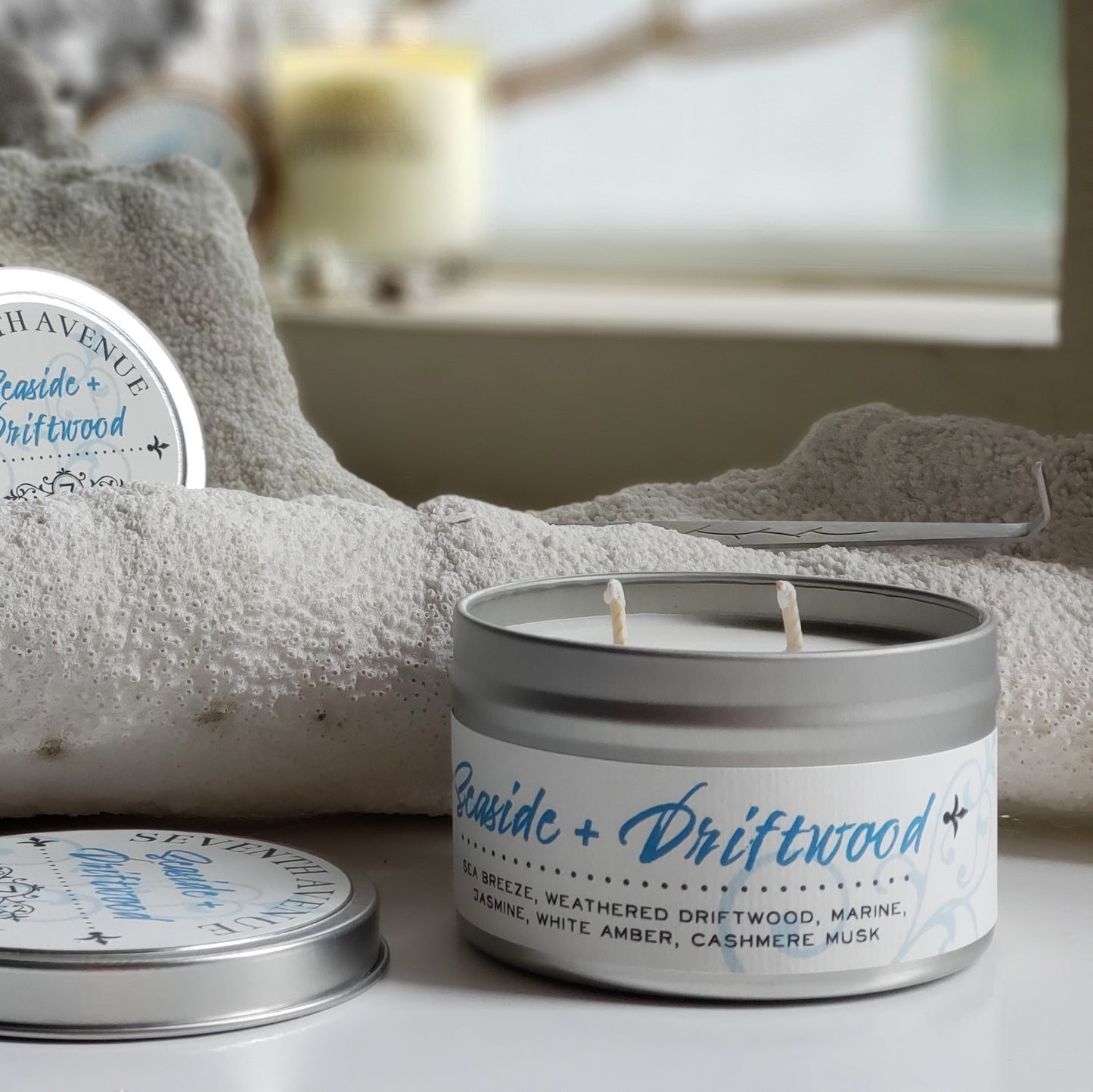 Seaside + Driftwood Soy Wax Candle - Travel Tin