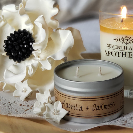 Magnolia + Oakmoss Soy Wax Candle - Travel Tin