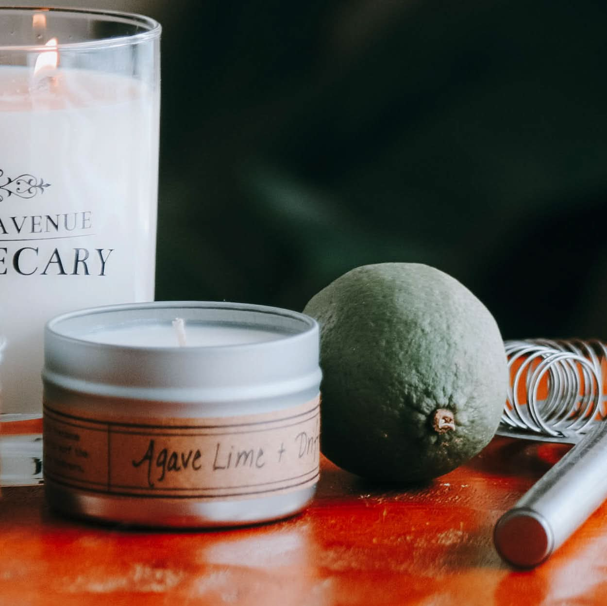 Agave Lime + Driftwood Soy Wax Candle - Mini Tin