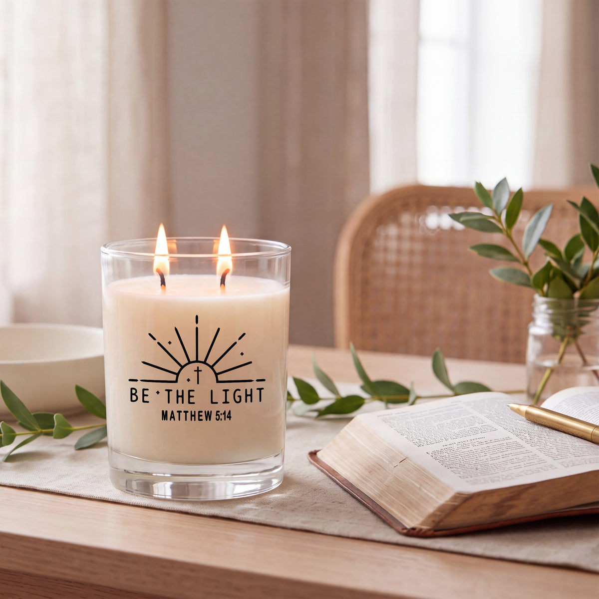 Be the Light - Faith Series Signature Glass Candle