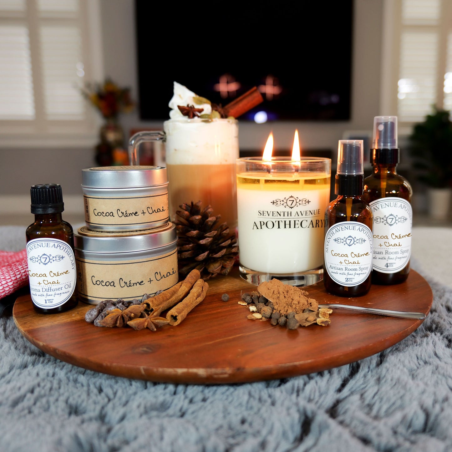 Cocoa Creme + Chai - Signature Glass Candle