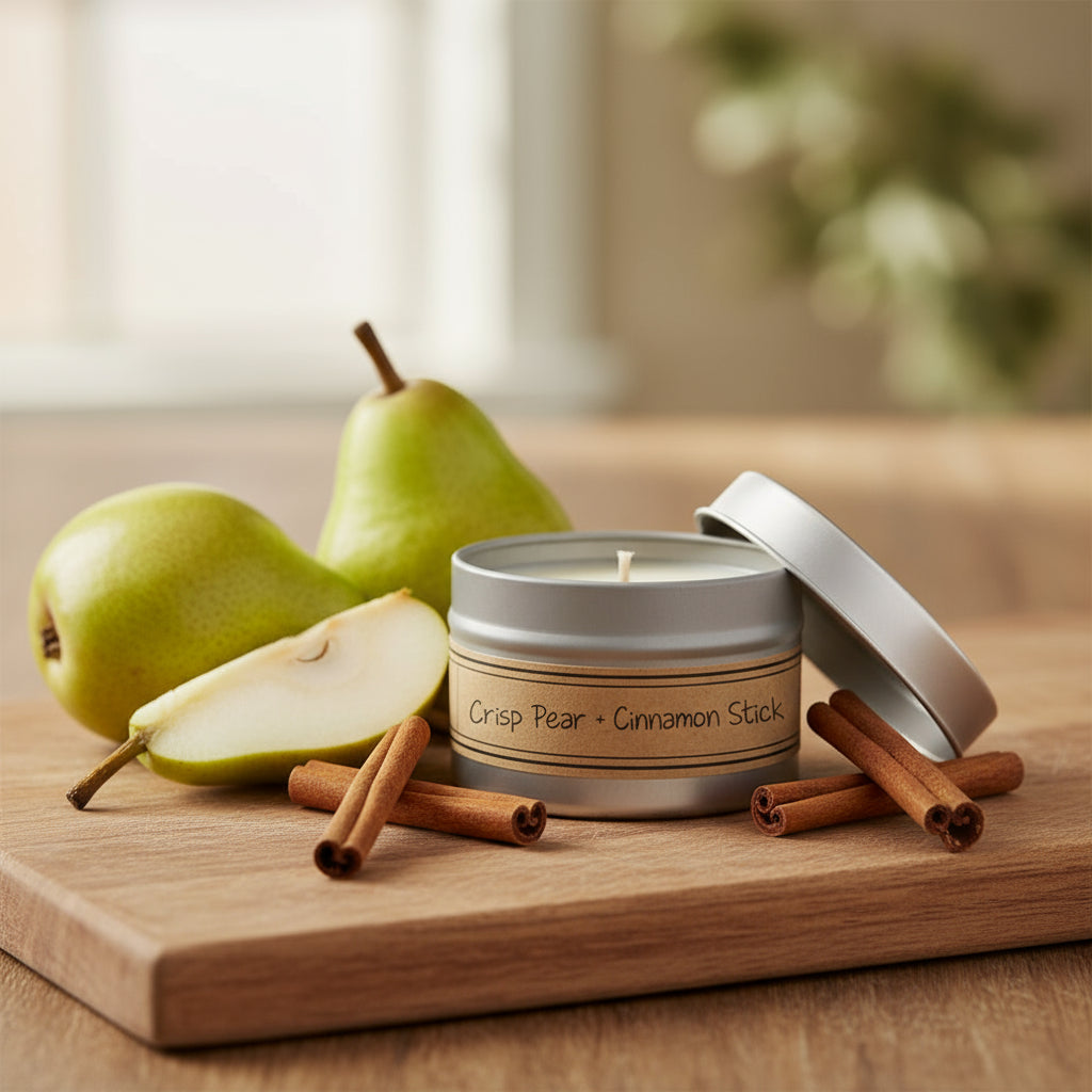 Crisp Pear + Cinnamon Stick - Mini Tin Candle