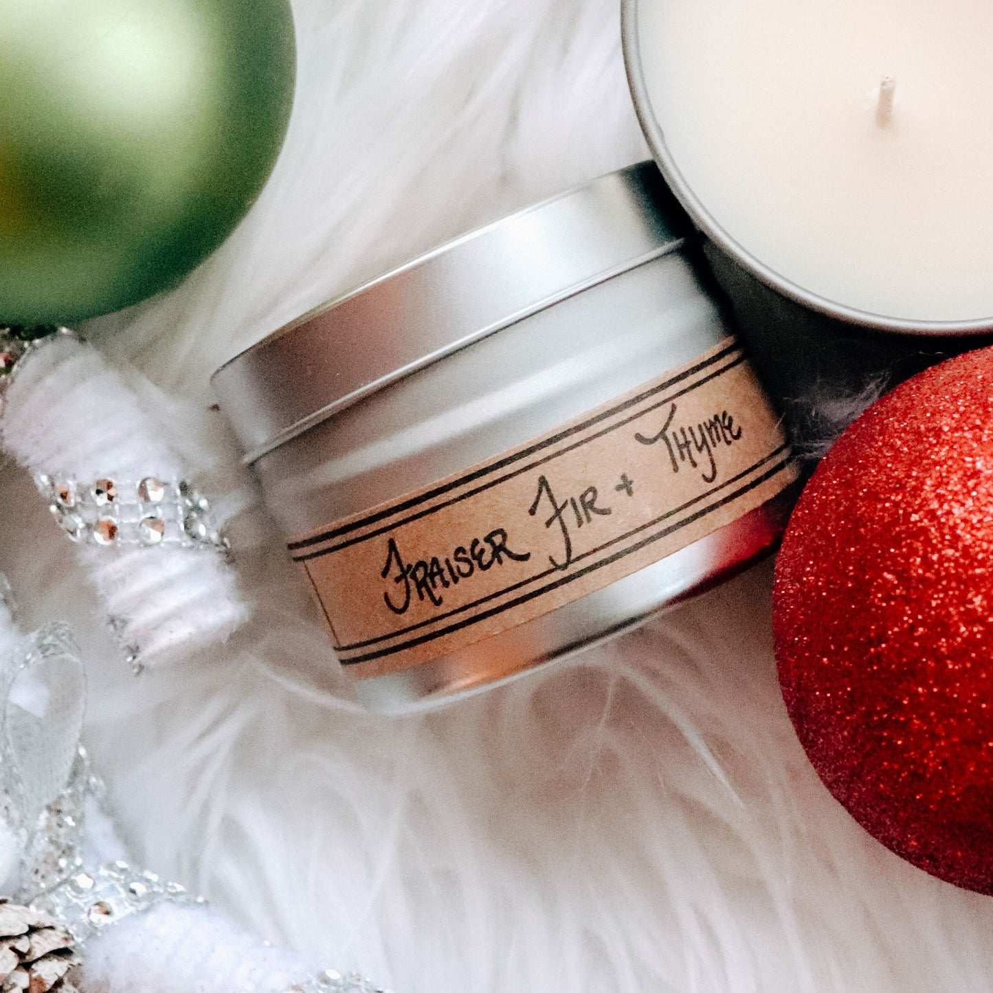 Frasier Fir  + Thyme Soy Wax Candle - Mini Tin