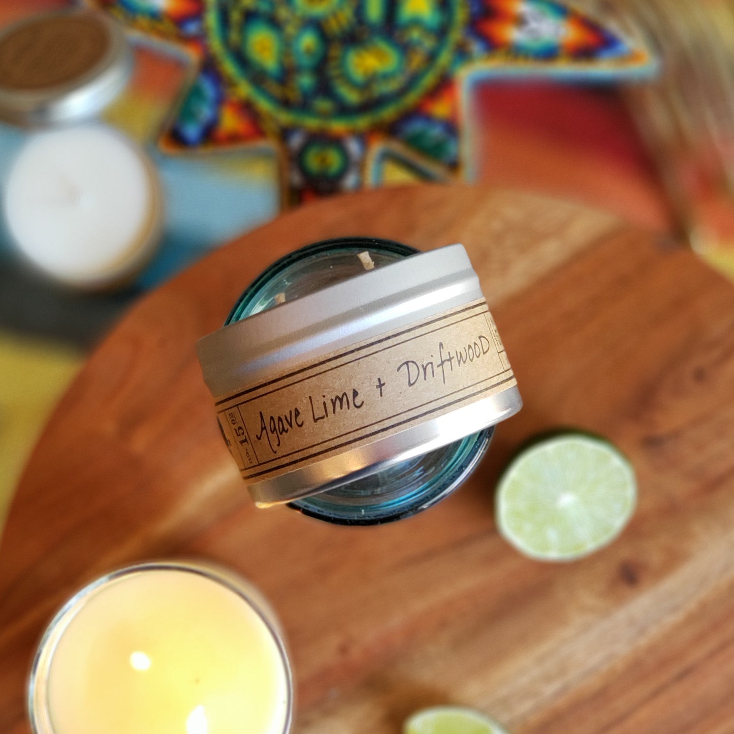 Agave Lime + Driftwood Soy Wax Candle - Travel Tin