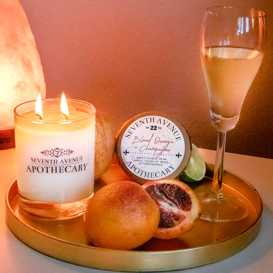 Blood Orange + Champagne Soy Wax Candle - Signature Glass