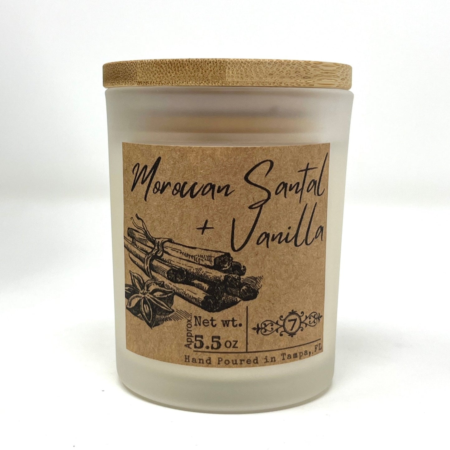 Moroccan Santal + Vanilla - Holiday Candle Painted Glass