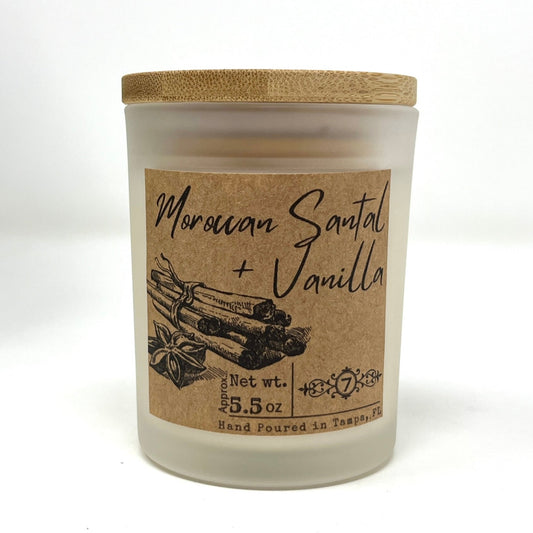 Moroccan Santal + Vanilla - Holiday Candle Painted Glass