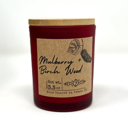 Mulberry + Birch Wood - Holiday Candle Painted Glass