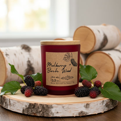 Mulberry + Birch Wood - Ember Eclipse Glass Candle