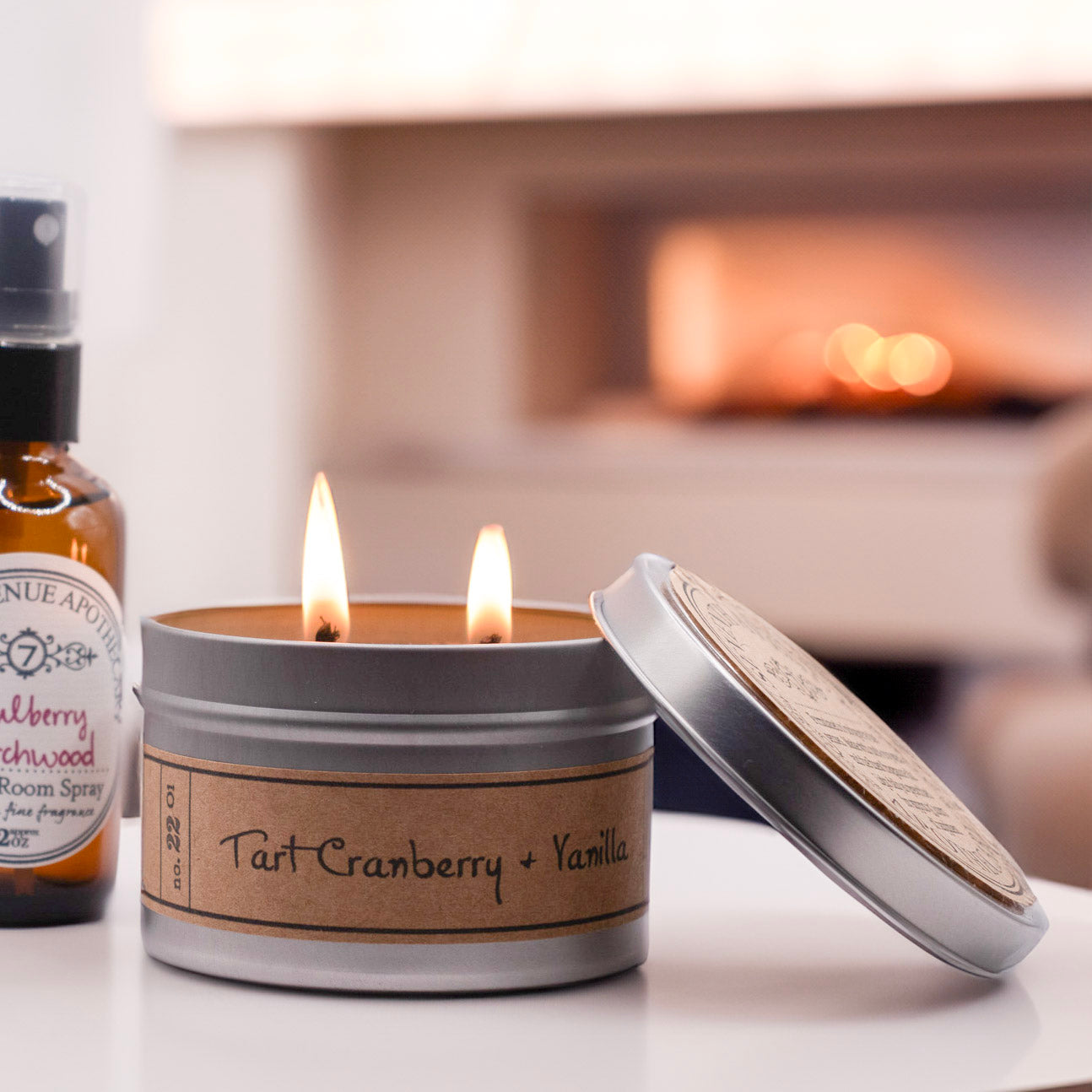 Tart Cranberry + Vanilla Soy Wax Candle - Travel Tin