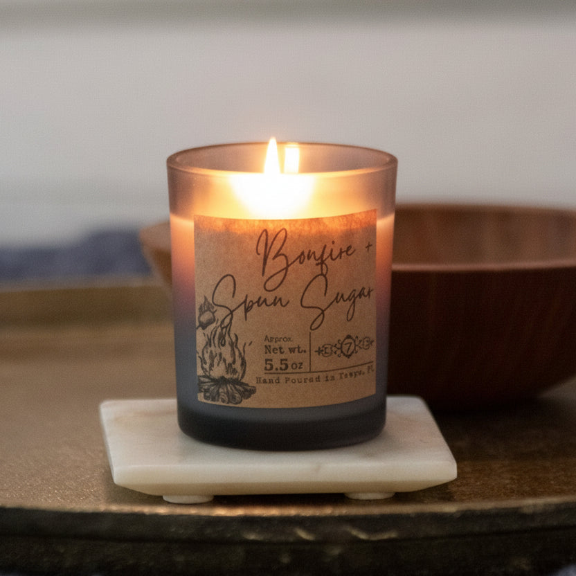 Bonfire + Spun Sugar - Ember Eclipse Glass Candle
