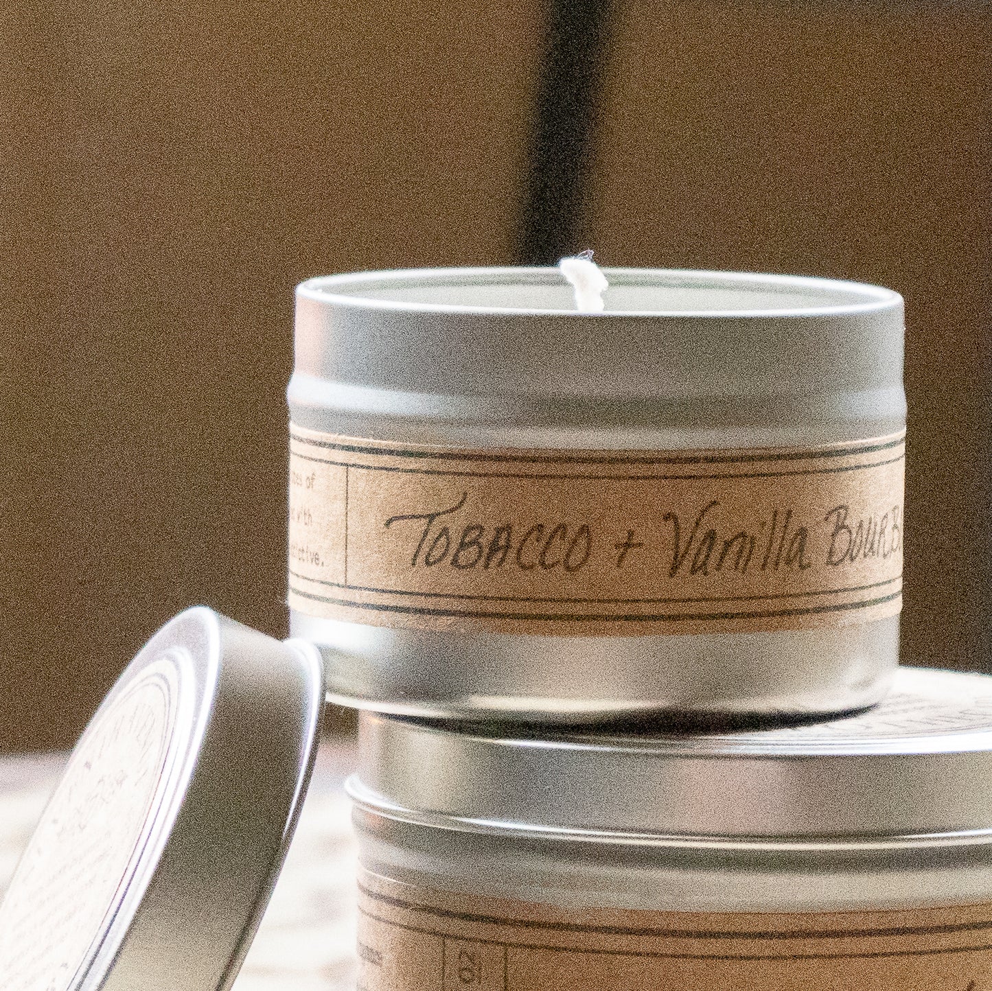 Tobacco + Vanilla Bourbon Soy Wax Candle - Mini Tin