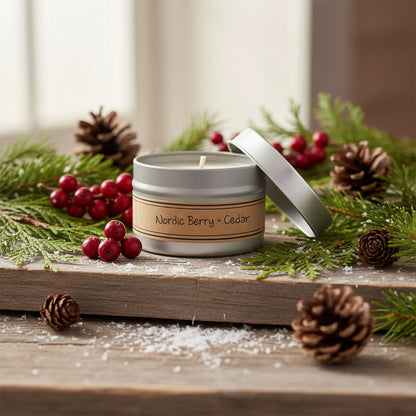 Nordic Berry + Cedar - Mini Tin Candle