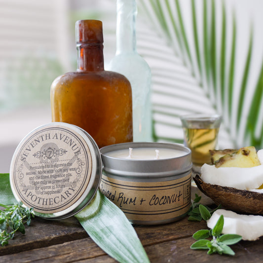 Spiced Rum + Coconut Soy Wax Candle - Travel Tin