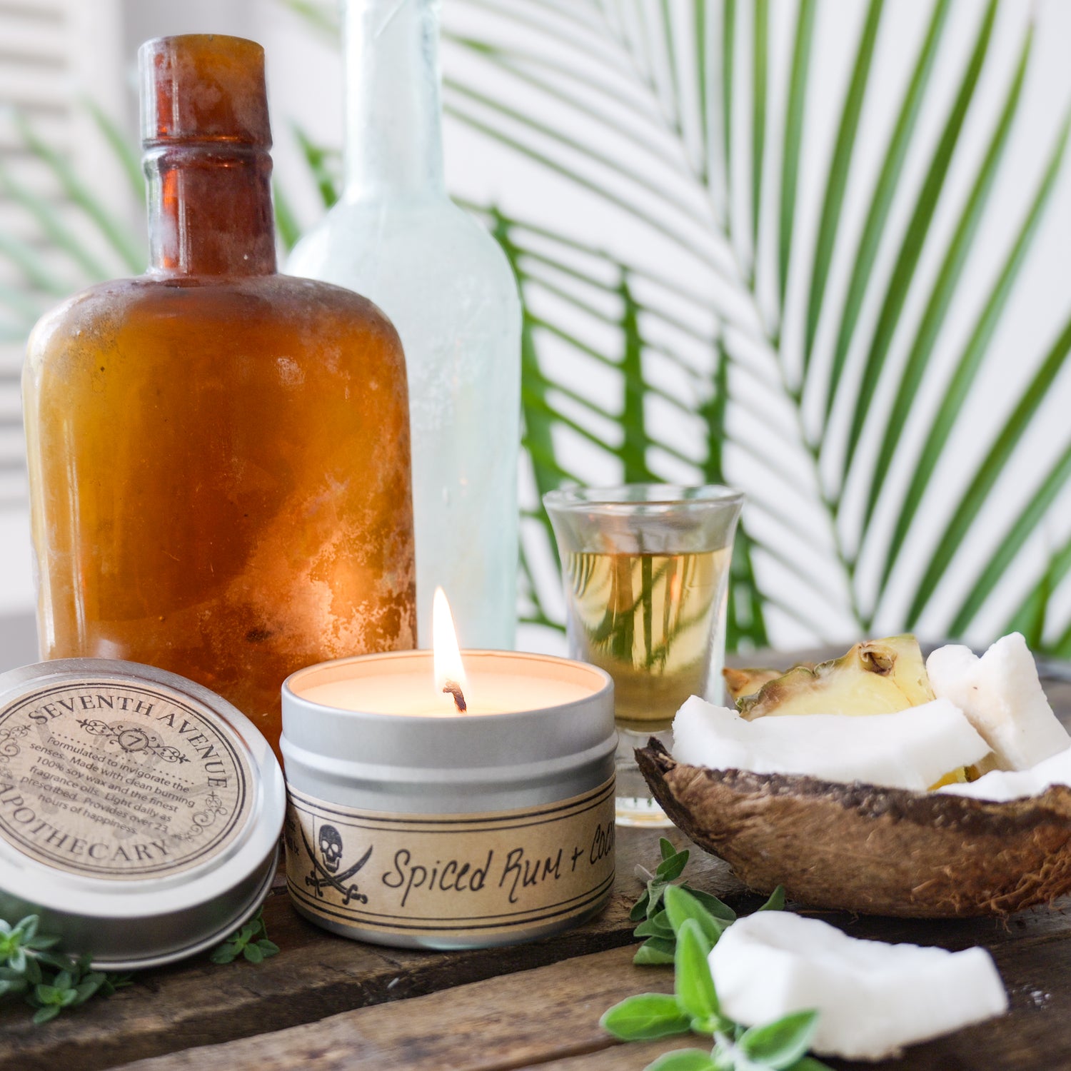 Spiced Rum + Coconut - Mini Tin Candle
