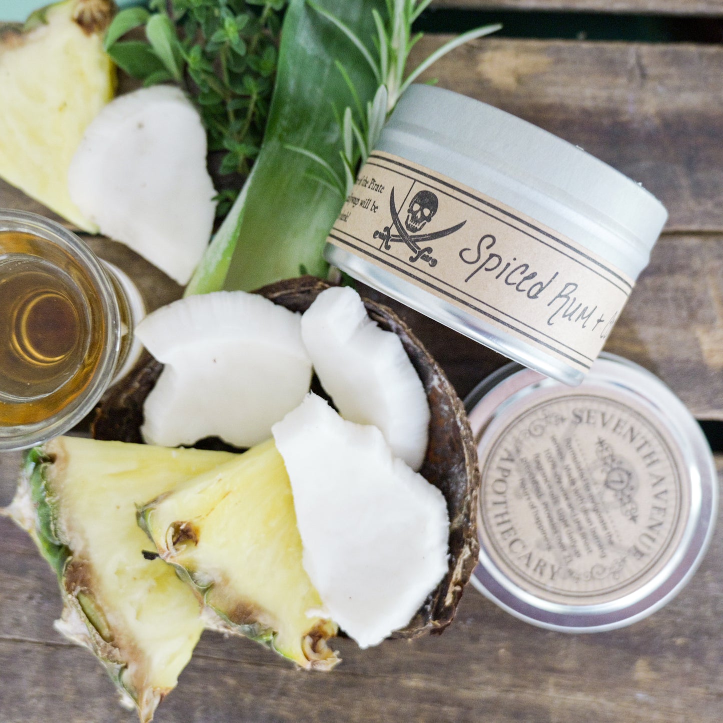Spiced Rum + Coconut Soy Wax Candle - Mini Tin