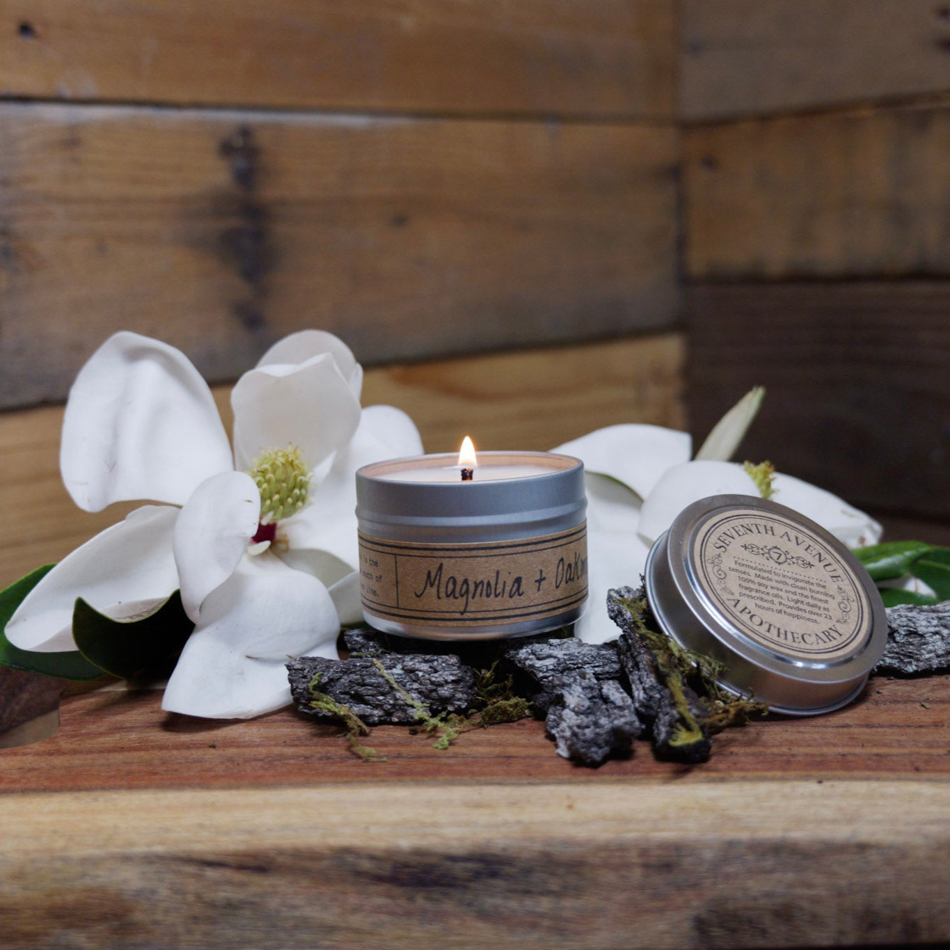 Magnolia + Oakmoss - Travel Tin Candle