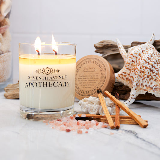 Sea Salt + Sandalwood Soy Wax Candle - Signature Glass