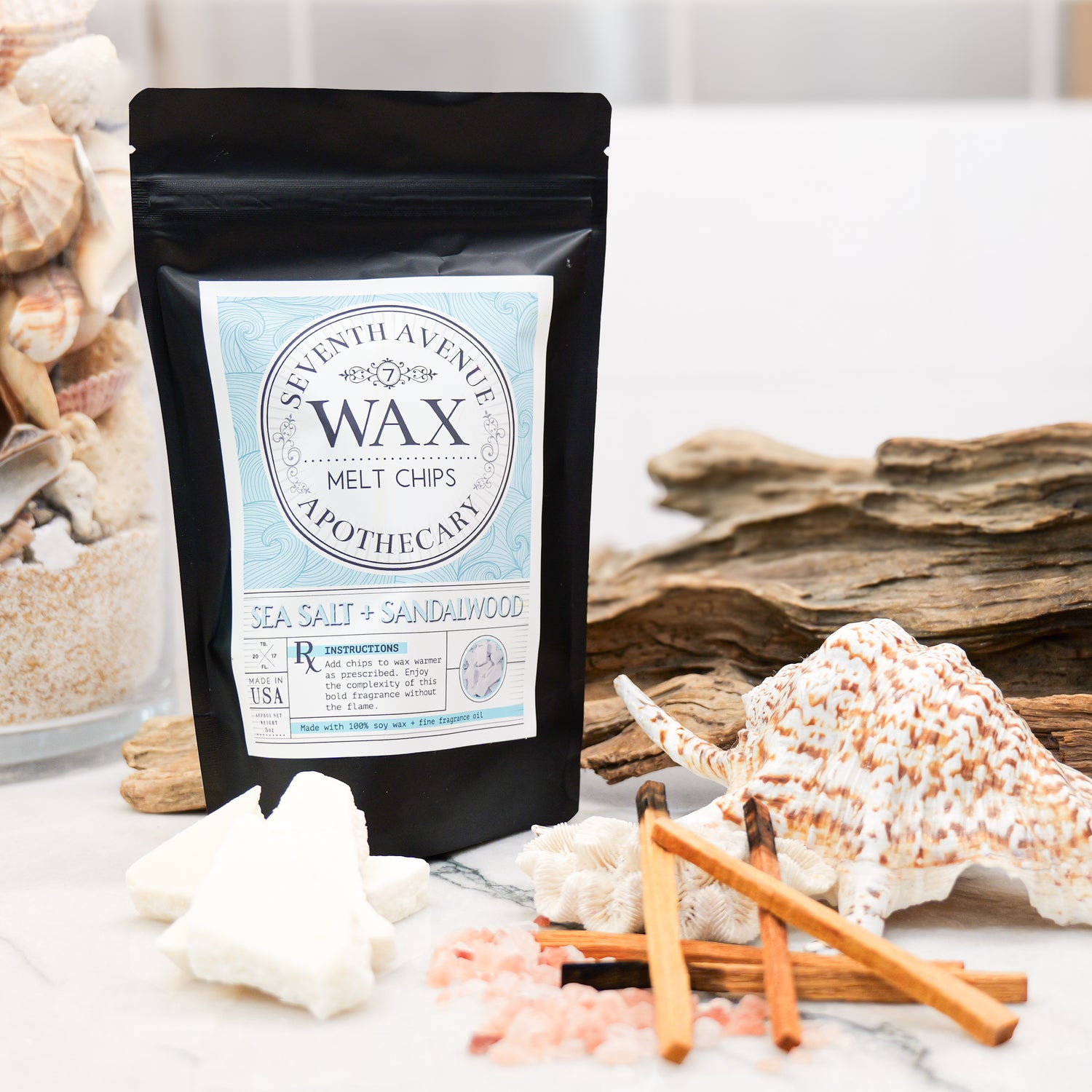 Sea Salt + Sandalwood - Wax Melt Chips