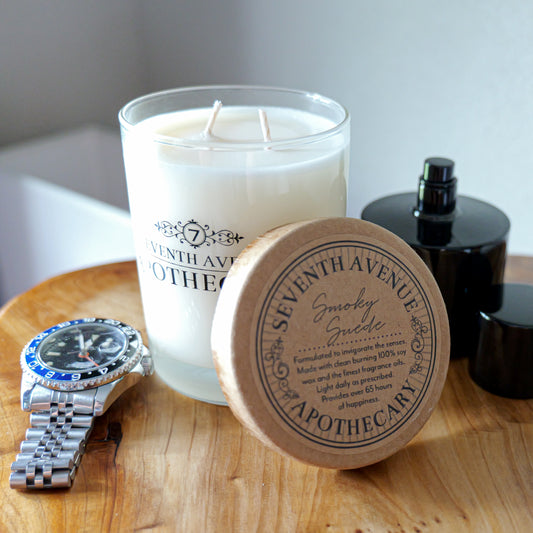 Smoky Suede Soy Wax Candle - Signature Glass