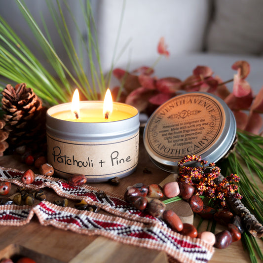Patchouli + Pine - Travel Tin Candle