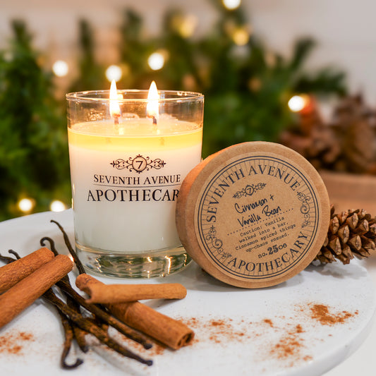 Cinnamon + Vanilla Bean - Signature Glass Candle
